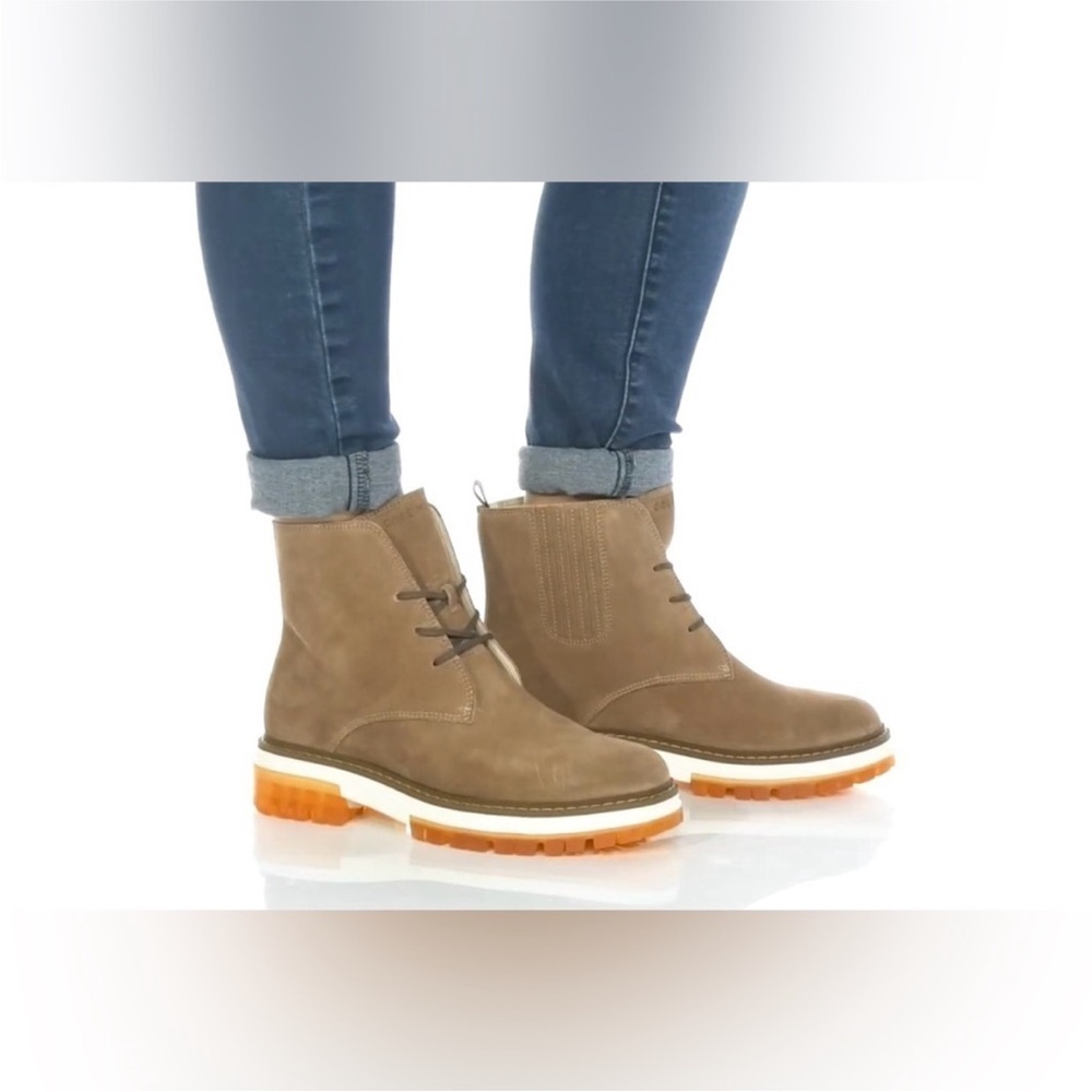 Cole Haan NWOT Women's Tahoe Feather-feel Lace-Up Tan Suede Boots